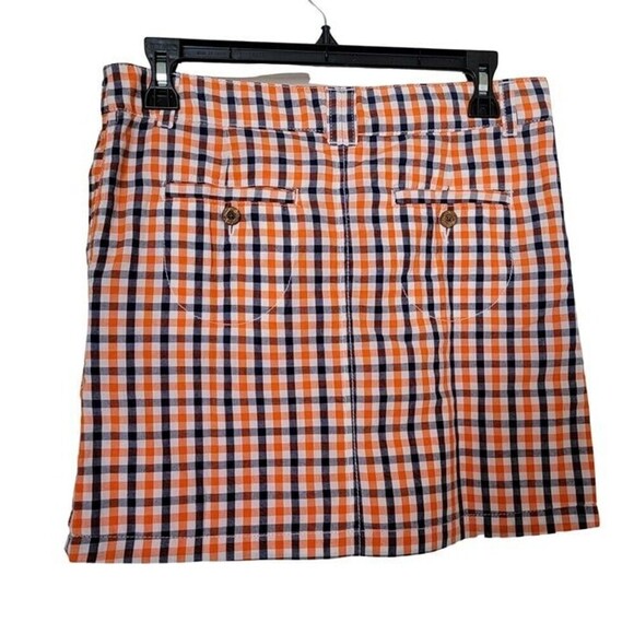 Tailor Vintage Reversible Plaid Orange Mini Skirt Size 4/6 NWT - Picture 2 of 10
